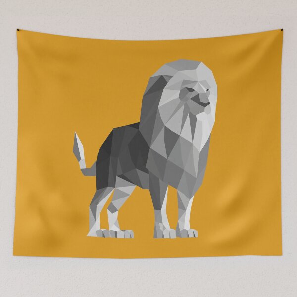 Item preview, Gray Geometric Lion designed and sold by shaldesign.