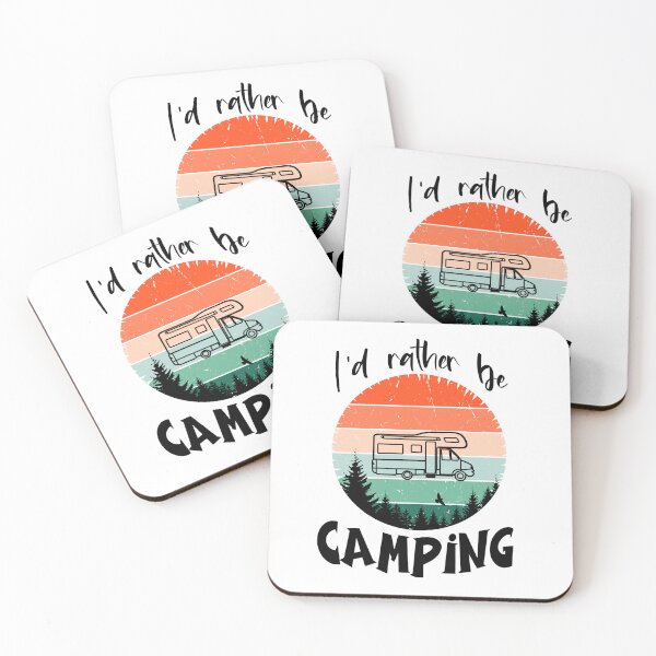 Item preview, I'd rather be camping RV forest - Vintage graphic design designed and sold by wejollydigitals.