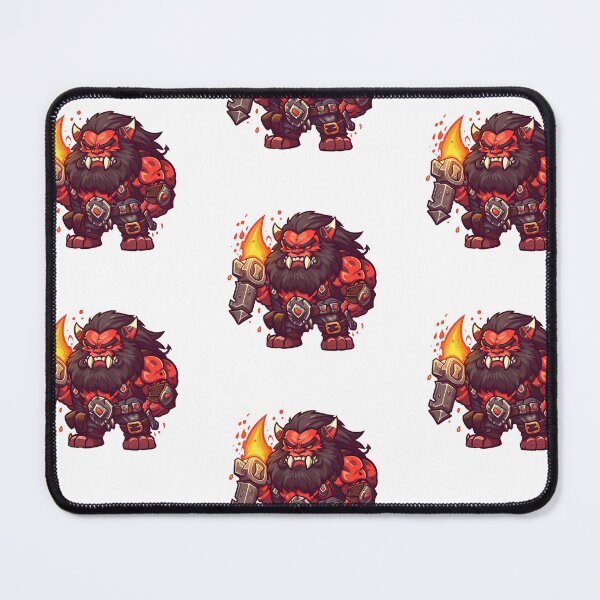 Item preview, Red Orc Warrior With Flame Mace designed and sold by TaurusDigital.
