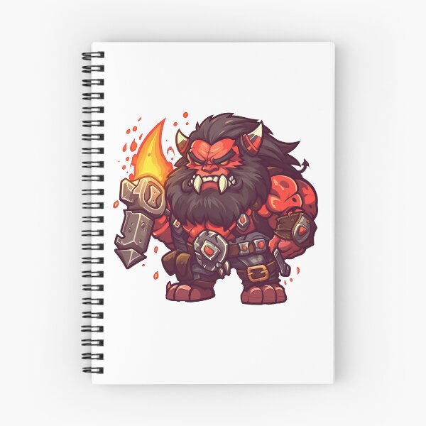 Item preview, Red Orc Warrior With Flame Mace designed and sold by TaurusDigital.