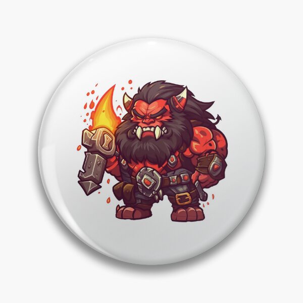 Item preview, Red Orc Warrior With Flame Mace designed and sold by TaurusDigital.