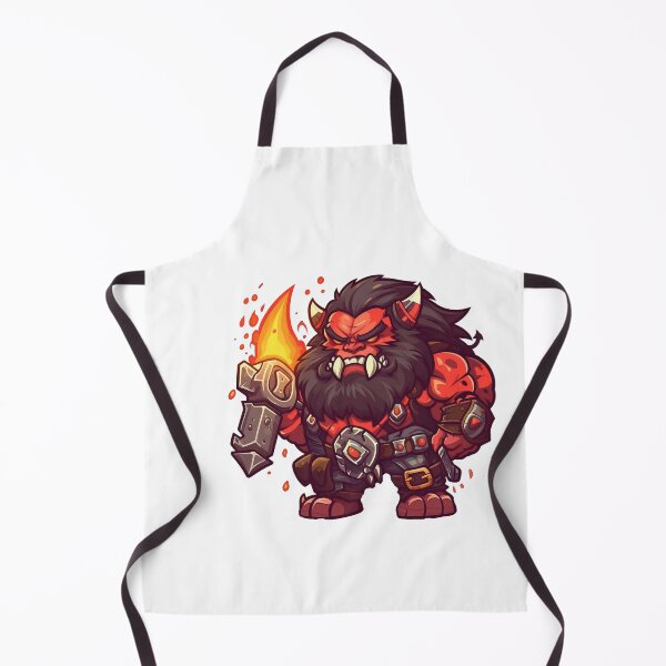 Item preview, Red Orc Warrior With Flame Mace designed and sold by TaurusDigital.