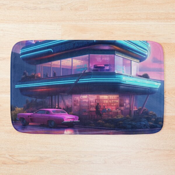 Item preview, Futuristic Diner with neon lights designed and sold by SanchezMiami.