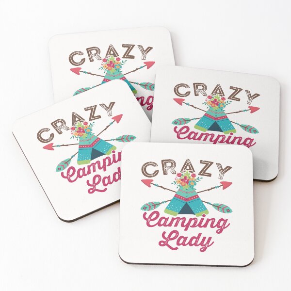 Item preview, Crazy Camping Lady Cute Camper Women designed and sold by jaygo.