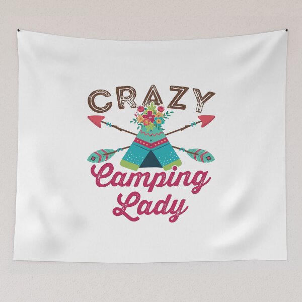 Item preview, Crazy Camping Lady Cute Camper Women designed and sold by jaygo.
