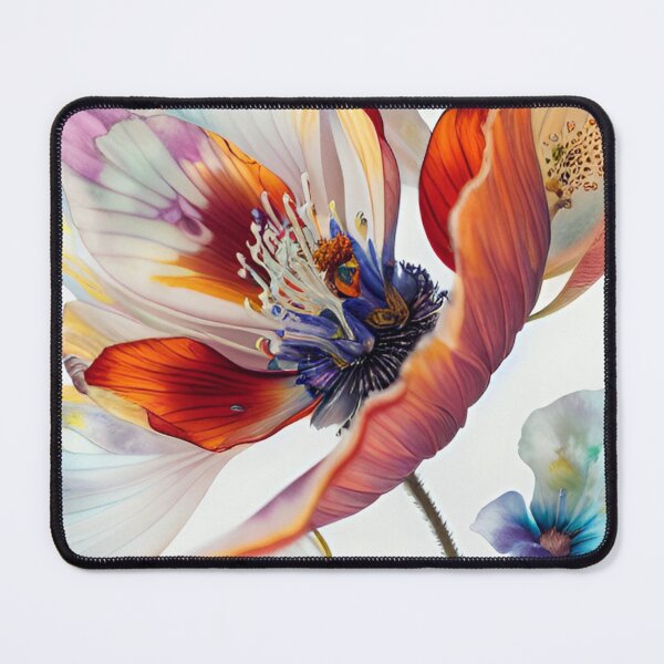 Item preview, Poppy flower translucent watercolor aiart designed and sold by Medly.