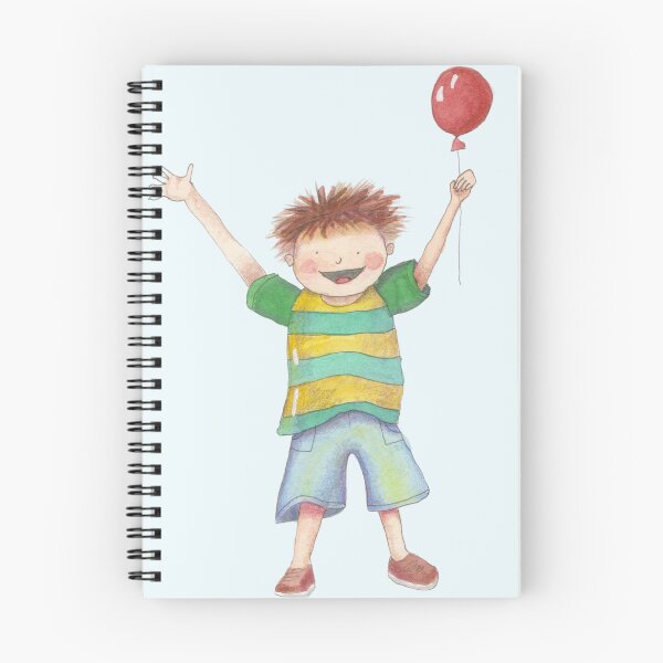 Item preview, Happy boy with balloon illustration designed and sold by ndcraftycat.