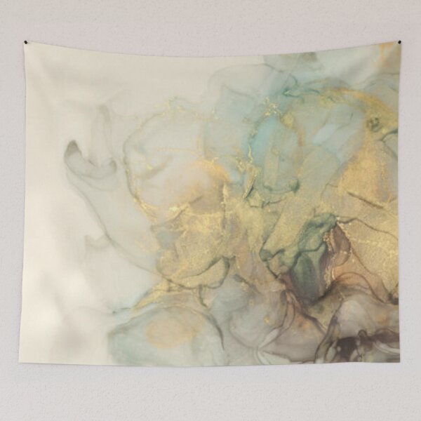 Item preview, Art Abstract watercolor flow smoke blot painting. Color canvas marble texture background. Gold (bronze) Alcohol ink. designed and sold by MTShoppingLine.