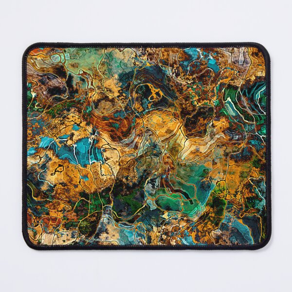 Item preview, Rich Gold, Emerald and Sapphire Blues Abstract designed and sold by Trevor Hirst.