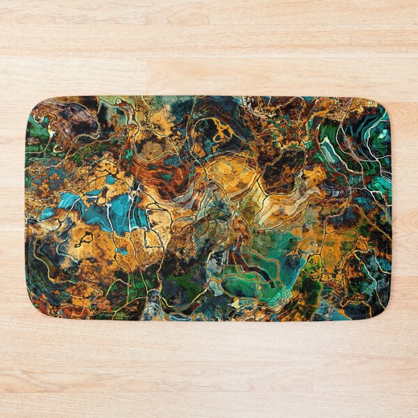 Item preview, Rich Gold, Emerald and Sapphire Blues Abstract designed and sold by Trevor Hirst.