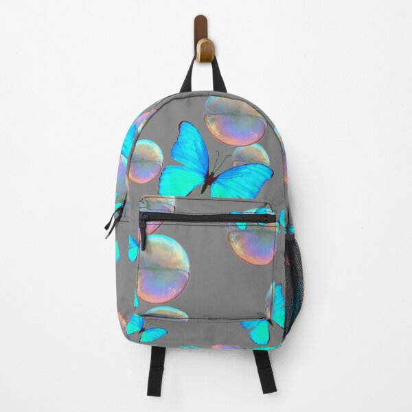 Item preview, NEON BLUE BUTTERFLIES SOAP BUBBLES FANTASY ART designed and sold by sharlesart.