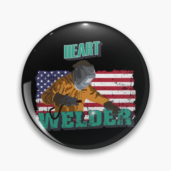 Item preview, Heart welder US flag distressed welding man designed and sold by HomeCoquette.