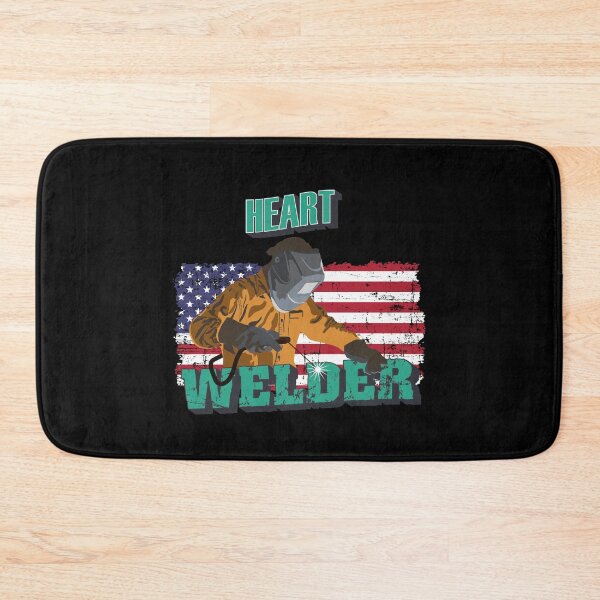 Item preview, Heart welder US flag distressed welding man designed and sold by HomeCoquette.