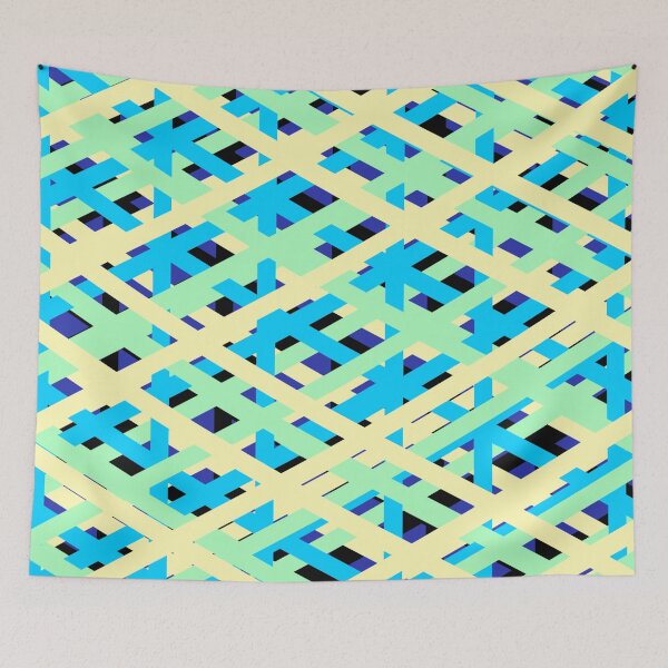 Item preview, Blue yellow green triangles  designed and sold by awsomepatterns.
