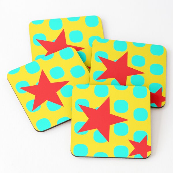 Item preview, Red Stars on Dots designed and sold by GEOMETRIC ART .