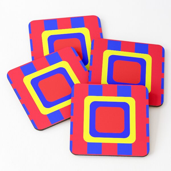 Item preview, Rounded Squares on Red designed and sold by GEOMETRIC ART .