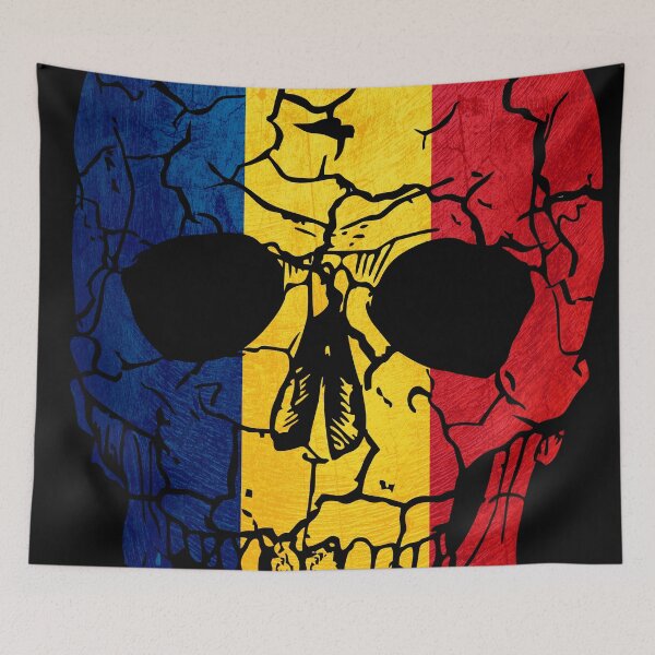 Item preview, Skull Flag of Romania,halloween designed and sold by EpicMaps.