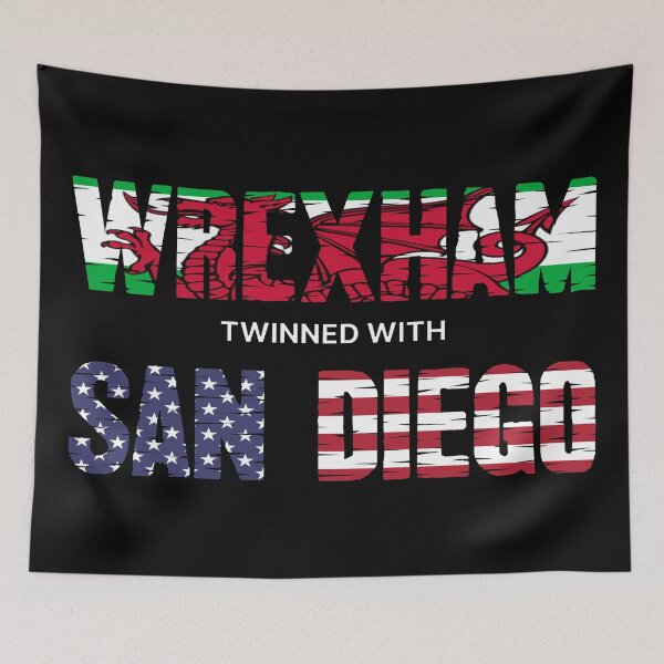 Item preview, WREXHAM SAN DIEGO WELSH AMERICAN FLAG WORDS designed and sold by Marni Scofidio Desi9ns.