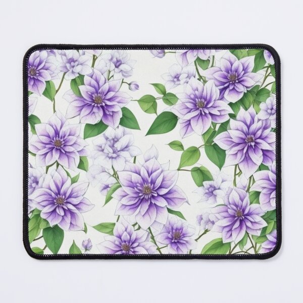 Item preview, Purple Clematis Flowers - Beautiful Floral Wall Art Print. designed and sold by Vlad-Nik001.