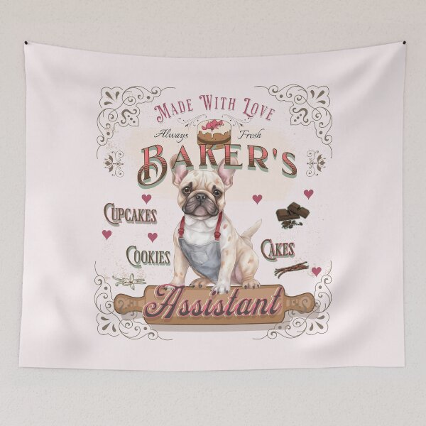 Item preview, Dog French Bulldog Baker's Assistant - Baking Buddy designed and sold by PositiveIdeas.