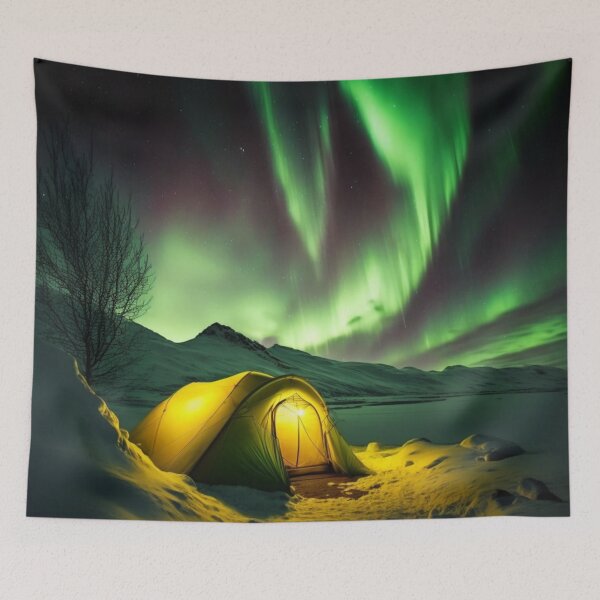 Item preview, Arctic Circle Aurora/Star Cluster Sky/Interstellar Cosmos Art/ Polar Lights/Space Station Orbit/Spacewalk Adventure designed and sold by aiphotosart.