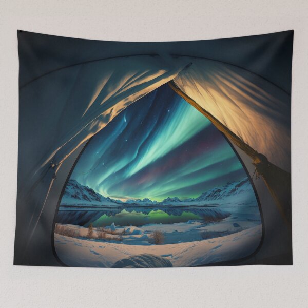 Item preview, Aurora Borealis Reflections/Arctic Ocean/Interstellar Cosmos Art designed and sold by aiphotosart.