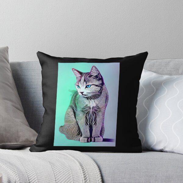 Item preview, Cat in line shape Ai Art designed and sold by AICreatorin.