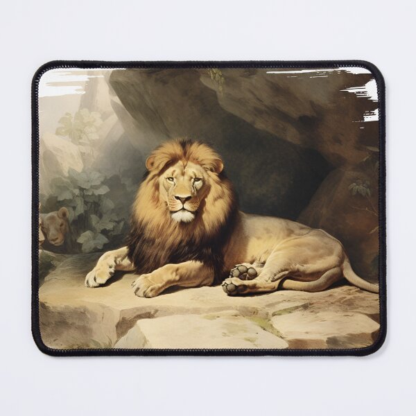 Item preview, LION Art old vintage print 18th century print designed and sold by AnimalArtPro.