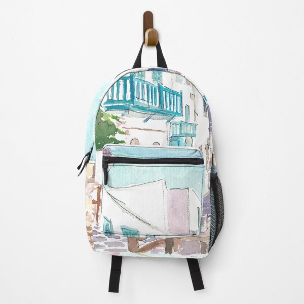 Item preview, Breakfast in Mykonos in Gorgeous Town Street Scene Greece designed and sold by artshop77.