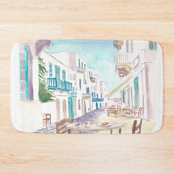 Item preview, Breakfast in Mykonos in Gorgeous Town Street Scene Greece designed and sold by artshop77.