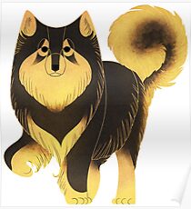 Geometric dogs - Finnish Lapphund Poster