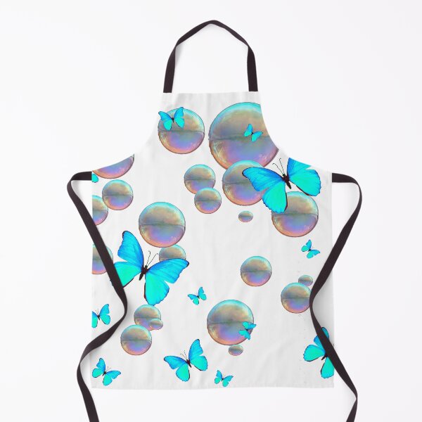 Item preview, IRRIDESCENT SOAP BUBBLES NEON BLUE BUTTERFLIES FANTASY ART designed and sold by sharlesart.