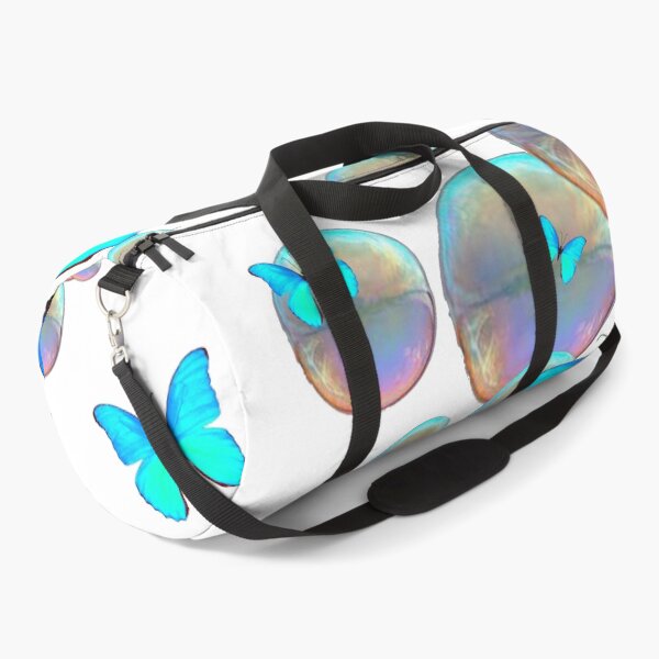 Item preview, IRRIDESCENT SOAP BUBBLES NEON BLUE BUTTERFLIES FANTASY ART designed and sold by sharlesart.