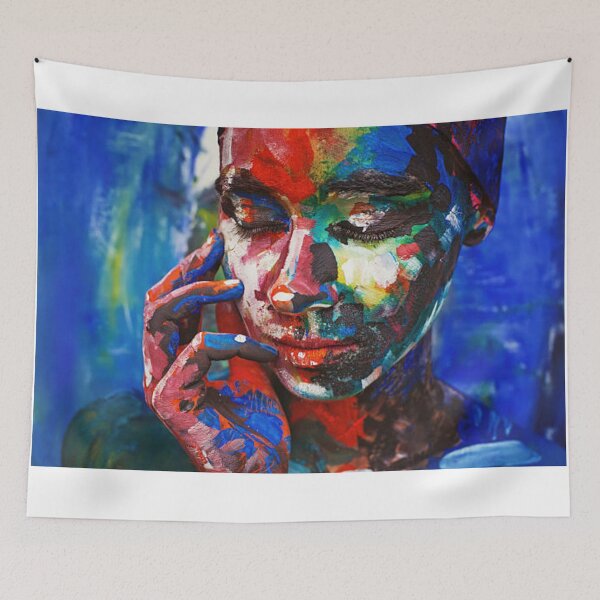Item preview, Living painting - young woman completely covered with thick paint designed and sold by MTShoppingLine.