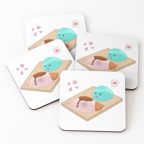 Item preview, Kawaii Cartoon Slime with Raindrop Cake Sticker designed and sold by MikaKawaiiArt.