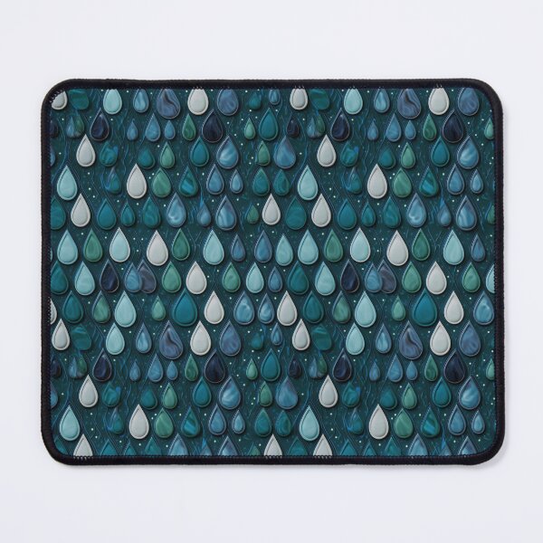 Item preview, Seamless Raindrops Ceramic Mosaic Pattern in Shades of Blue, White, and Deep Blue, AI Generated designed and sold by drawerwalker.