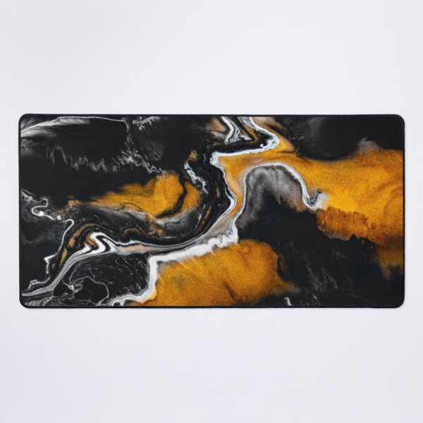 Item preview, Fluid art texture. Abstract background with mixing paint effect. Liquid acrylic picture with artistic mixed paints. Can be used for baner or wallpaper. Golden, black and gray overflowing colors. designed and sold by MTShoppingLine.