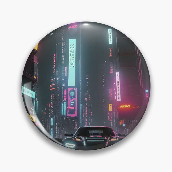 Item preview, Futuristic Car in Neon-Lit City designed and sold by worldofwhisper.