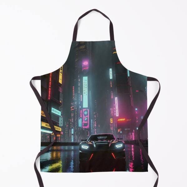 Item preview, Futuristic Car in Neon-Lit City designed and sold by worldofwhisper.