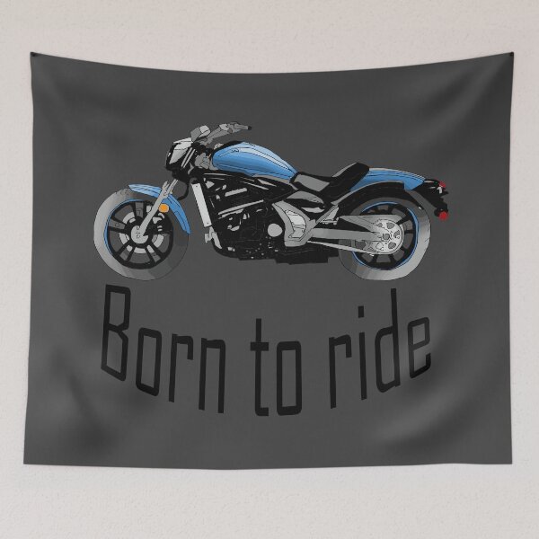 Item preview, "Born to ride", blue motorcycle designed and sold by CPFcreation.