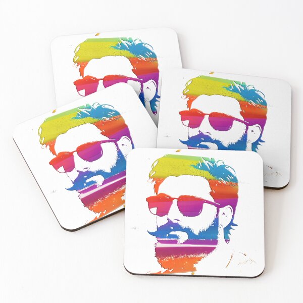 Item preview, Rainbow paint splat bearded guy designed and sold by YassBro.