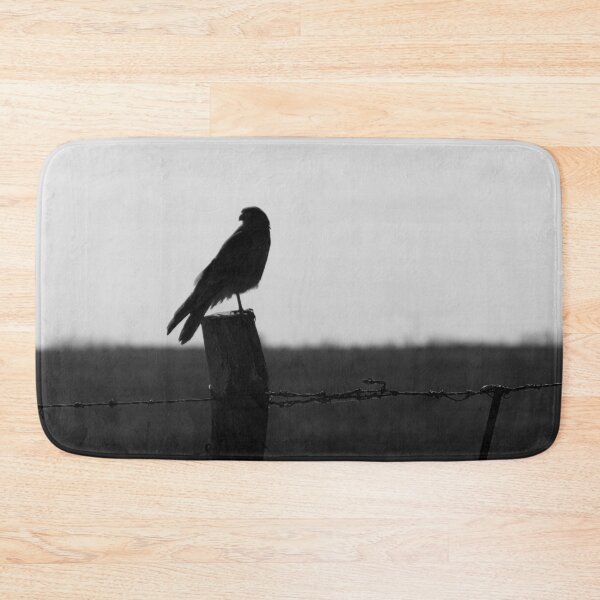 Item preview, Hunting bird on a post, black and white fine art photography designed and sold by nachodramis.
