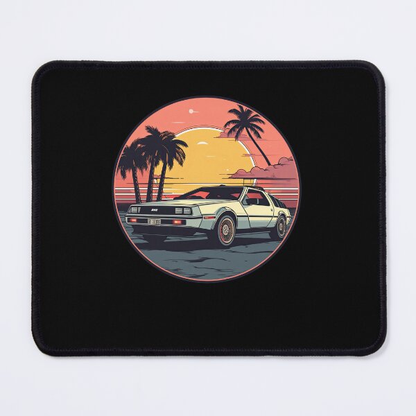 Item preview, DeLorean inspired car Sunset Palm Trees bottom designed and sold by TeePulseMania.