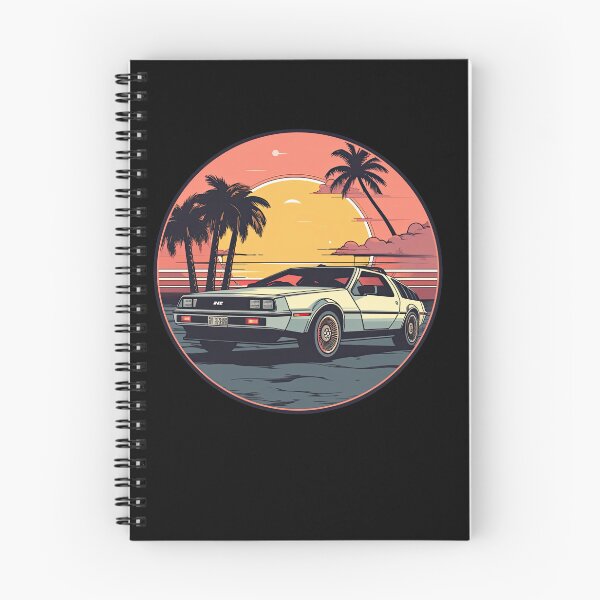 Item preview, DeLorean inspired car Sunset Palm Trees bottom designed and sold by TeePulseMania.
