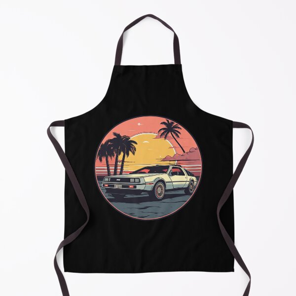 Item preview, DeLorean inspired car Sunset Palm Trees bottom designed and sold by TeePulseMania.