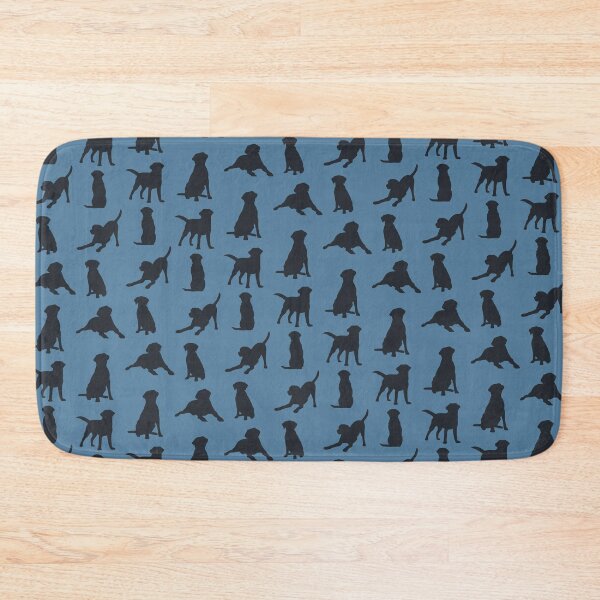 Item preview, Playful Labrador_black on blue designed and sold by quinnhopp.