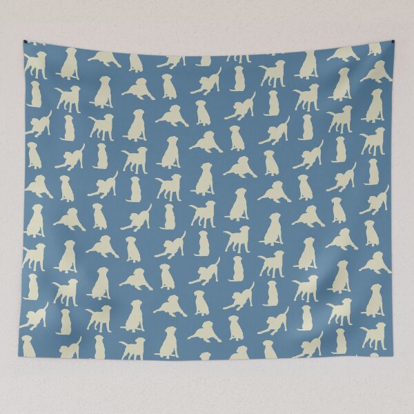 Item preview, Playful Labrador_beige on blue designed and sold by quinnhopp.