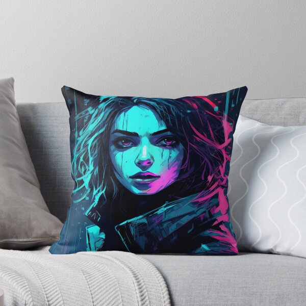 Artikelvorschau, Neon Ghouls Crazy Gaze fesselndes Mädchen traurige Kunst entworfen und verkauft von CybRunner.