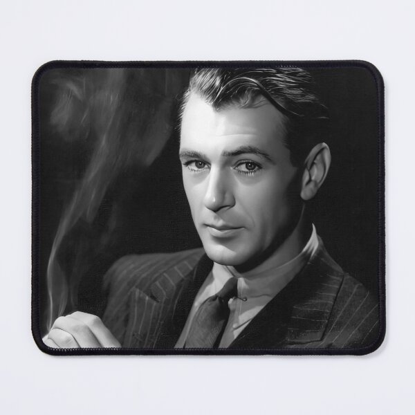 Item preview, Gary Cooper Smoking a Cigarette, Black and White Vintage Photo designed and sold by modernretro.