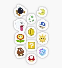 Mario Items Pattern Sticker